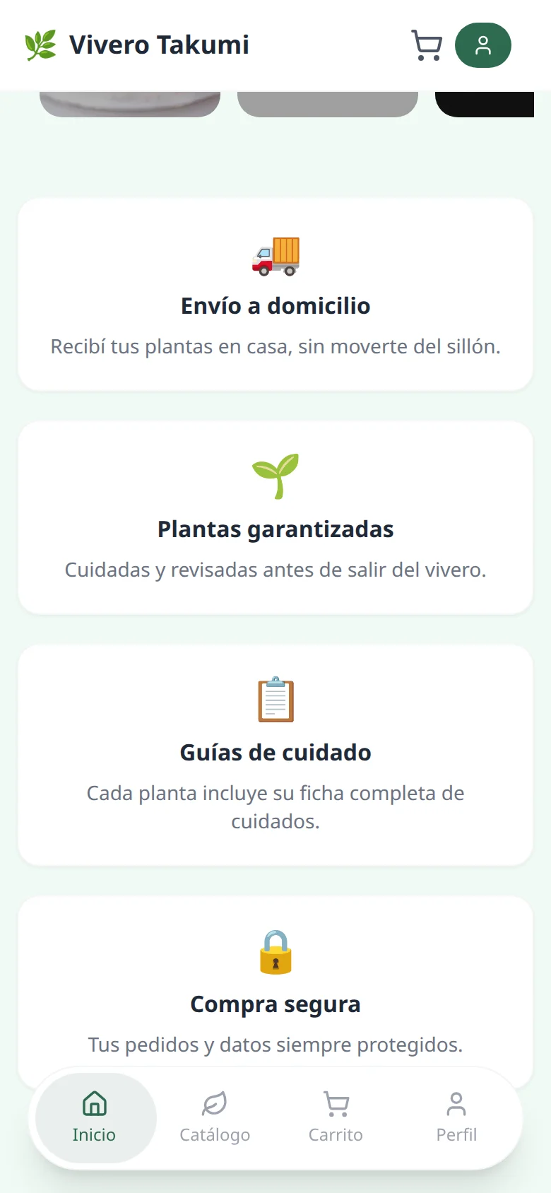 Vivero Takumi - Venta de Plantas y Servicios de Jardinería — pantalla mobile 2